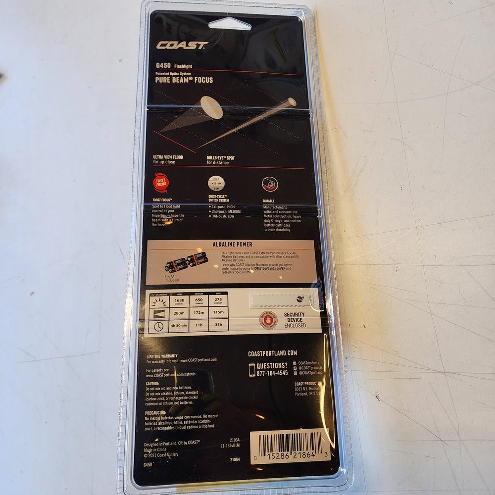 G450 1630 Lumens Alkaline LED Handheld Flashlight (21864) G450 1630 Lumens Alkaline LED Handheld Flashlight (21864)